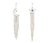 Roxvue AtrapasueñOs de Luna y Estrellas, AtrapasueñOs de AlgodóN Tejido una Mano para Colgar en la Pared, DecoracióN del Hogar, Regalo Artesanal
