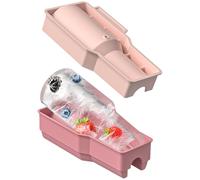 Roxvue Bandeja para Vaso, 1 Molde de Silicona Cilíndrico para Hielo con Tapa, Ideal para Bebidas, Jugos, Whisky y Cócteles.