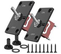 Roxvue Interruptor basculante de alto rendimiento, 12 V, 2 piezas, 2 pines, impermeable, SPST Marino ON/OFF con placa de montaje, 30 A, para equipos eléctricos marinos