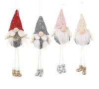 Roxvue Juego de 4 Piezas de Adornos NavideñOs, Sombrero de Punto, Patas Colgantes, Adornos de áRbol Colgante de Anciano del Bosque