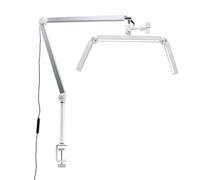 Roxvue Lámpara de Pestañas Profesional de 30 W, Lámpara de Media Luna Plegable de 26 Pulgadas con Abrazadera de Escritorio y Control Remoto, Enchufe de la UE