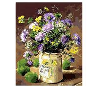 Roxvue Pintura de Bricolaje por NúMeros para Principiantes, Kit de Pintura de Campo de Flores por NúMero en Lienzo de 16 X 20 Pulgadas (Sin), Manualidades para DecoracióN de