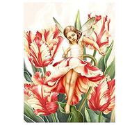 Roxvue Pintura de Diamante Kit de Diamante de CíRculo Completo Imagen de Diamantes de ImitacióN Arte DecoracióN de la Puerta del Hogar (Tulip Girl)