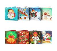 Roxvue Tarjeta de FelicitacióN con Pintura de Diamantes, Postal de CumpleañOs de Navidad de, Tarjeta de FelicitacióN Bordada para el DíA de los NiñOs DIY, Regalo B