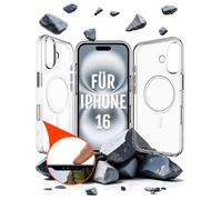 Roxx Clear Case - Carcasa rígida para iPhone 16, con botón de cámara, protector de pantalla, compatible con accesorios MagSafe