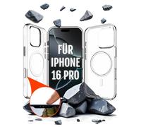 Roxx Clear Case - Carcasa rígida para iPhone 16 Pro, no amarillea, con botón de cámara, protector de pantalla, compatible con accesorios MagSafe