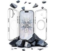 Roxx Clear Case - Carcasa rígida para iPhone 17, diseño con botón de cámara, protector de pantalla, compatible con accesorios MagSafe