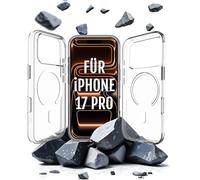 Roxx Clear Case - Carcasa rígida para iPhone 17 Pro, no amarillea, con botón de cámara, protector de pantalla, compatible con accesorios MagSafe