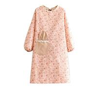 ROXXR Delantal para mujer con mangas, delantal de pintura con bolsillo, delantal de cocina, delantal de cocina, color rosa, Rosa., Talla única