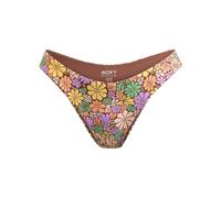 Roxy All About Sol - High Leg Bikini Bottoms for Women - Braguita de bikini de pierna alta - Mujer - L - Marrón.