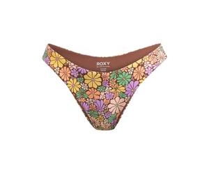 Roxy All About Sol - High Leg Bikini Bottoms for Women - Braguita de bikini de pierna alta - Mujer - L - Marrón.