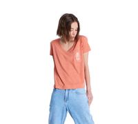 ROXY Camiseta funcional 'Laguna Green' albaricique / blanco XS albaricique / blanco