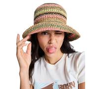 Roxy Candied Peacy - Sombrero Tipo Bucket de Paja - Mujer - Beige.