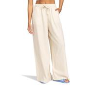 Roxy Lekeitio Break Mid - Easy Wear Pull On Beach Trousers for Women - Pantalón de Playa - Mujer - Beige.