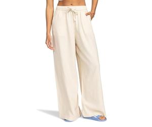 Roxy Lekeitio Break Mid - Easy Wear Pull On Beach Trousers for Women - Pantalón de Playa - Mujer - Beige.