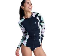 Roxy LS Zip Lycra Maillot de Bain, Anthracite Spring Charming, M para Mujer