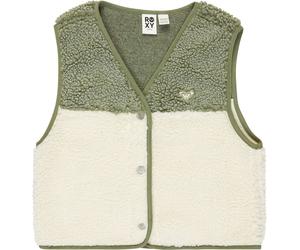 Roxy - Marcas - Iconic Color Block Fleece Vest Oil Green - Talla 10 años - Verde Verde 10 años