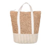 Roxy Mochila pequeña de paja y lona para amantes de la playa 21L, Natural 241, 21L US, Mochila pequeña de lona y paja para amantes de la playa de 21 l