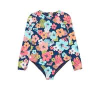 Roxy Morning Flower - Bañador Entero de Manga Larga - Chicas 2-7 - Azul.