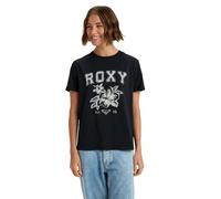 Roxy OCEANREGULAR - Camiseta de Manga Corta, diseño de Rayas, Color Negro
