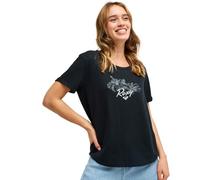 Roxy Oceanwave Regular Slub - Camiseta de Manga Corta - Mujer - Negro.