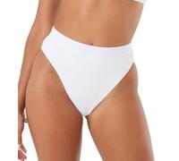 Roxy Bikini Bottoms - Tummy Control, Stretch Swimwear, UPF 50+, Pool, Surf, Swim, and Beachwear Bragas, Blanco, S para Mujer