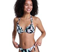 Roxy Printed Essentials Fixed Tri - Top de Bikini Triangular - Mujer - Negro.