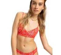 Roxy PT Beach Classics Wrap Bra Camiseta, Poppy Red Dancing Ditsy Swim, XS Women's