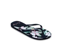 Roxy Sandalias para mujer, diseño estampado New Viva, color negro, blanco y verde, talla 40 EU