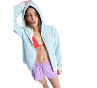 Roxy Sudadera con Capucha y Cremallera a Rayas Stripe para Mujer, Color Azul