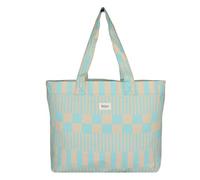 Roxy Tote Bag, Bolsa de Mano Mujer, Anti Bad Vibes-Turquesa a Cuadros