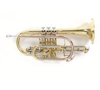Roy Benson Bb-Cornet CR-302 (corneta profesional con diámetro ML, campana de latón de 119 mm, tudel de latón dorado, correderas exteriores de alpaca y válvulas de acero inoxidable), lacada