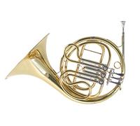 Roy Benson F-Waldhorn HR-302 (campana y cuerpo de latón, 3 válvulas con rótulas, tudel de latón dorado, correderas de alpaca, calidad de sonido profesional, con estuche compacto)