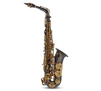 Roy Benson Saxofón Mib-Alt AS-202K (cuerpo de latón de primera calidad y llave de Fa# agudo, in oquilla, estuche rectangular fácilmente transportable, con práctico juego de mochila), Antracita