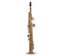 Roy Benson Saxofón Soprano Sib SS-302 (diseño recto con arcos RND S rectos y doblados opcionales, almohadilla PISONI, estuche rectangular ligero, cómoda función de mochila).