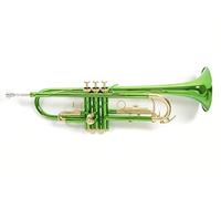 Roy Benson Trompeta Sib TR-101E (diámetro ML, válvulas de acero inoxidable, tudel de latón dorado, diseño elegante, en estuche rectangular ligero, con función de mochila), Verde