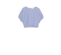 Roy Roger's- Blusa de Popelina de Algodón- Blouses & Shirts- Mujer- Azul- M- Blusa de Popelina de Algodón