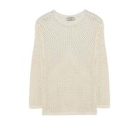 Roy Roger's- Maglia girocollo in mesh di cotone- Knitwear- Mujer- Beige- M- Maglia girocollo in mesh di cotone