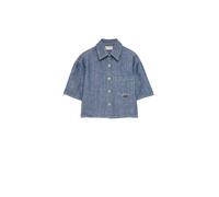 Roy Roger's- Short Sleeve Chambray Shirt- Blouses & Shirts- Mujer- Azul- XS- Short Sleeve Chambray Shirt