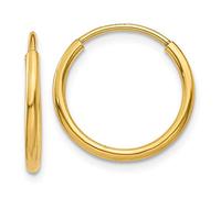 Roy Rosas joyería 14 K oro amarillo 1,25 mm Endless aro pendientes ~ 1,25 mm de ancho