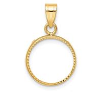 Roy Rose Jewelry Colgante de bisel de moneda, colgante de bisel de monedas de oro en oro amarillo de 14 quilates, tamaño de moneda de 13 mm a 39,5 mm