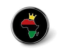 Royal Africa Map Custom Pin Lapel Pins Round Badge Brooches Clothing Decoration for Women Men