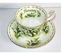 Royal Albert/Enero - Gennaio - January / 1 taza y 1 platillo/original/hueso china/taza coleccionable