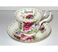 Royal Albert, "Marz", 1 taza, 1 platillo, original/hueso chino/taza coleccionable