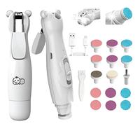 Royal Angels Lima de Uñas Eléctrica Recargable de Doble Cara 20 en 1 con Cortador, 15 Almohadillas de Limado, Motor Silencioso y Luz LED para Recién Nacidos y Niños, Kit de Manicura Familia(nieve)