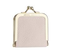 Royal Bagger Genuine Cow Leather Mini Jewelry Box, Ring & Necklace Storage, Slim Coin Purse with Kiss Lock for Women 3120 (Rosa Claro)