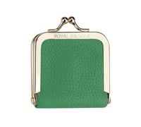Royal Bagger Genuine Cow Leather Mini Jewelry Box, Ring & Necklace Storage, Slim Coin Purse with Kiss Lock for Women 3120 (Lago Verde)