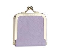 Royal Bagger Genuine Cow Leather Mini Jewelry Box, Ring & Necklace Storage, Slim Coin Purse with Kiss Lock for Women 3120 (Púrpura Claro)