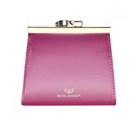 Royal Bagger Kiss Lock RFID Tarjetero para Mujer, Carteras Cortas de Cuero Genuino de Vaca, Monedero Vintage de Moda 3242 (Rosa)