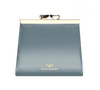 Royal Bagger Kiss Lock RFID Tarjetero para Mujer, Carteras Cortas de Cuero Genuino de Vaca, Monedero Vintage de Moda 3242 (Azul)